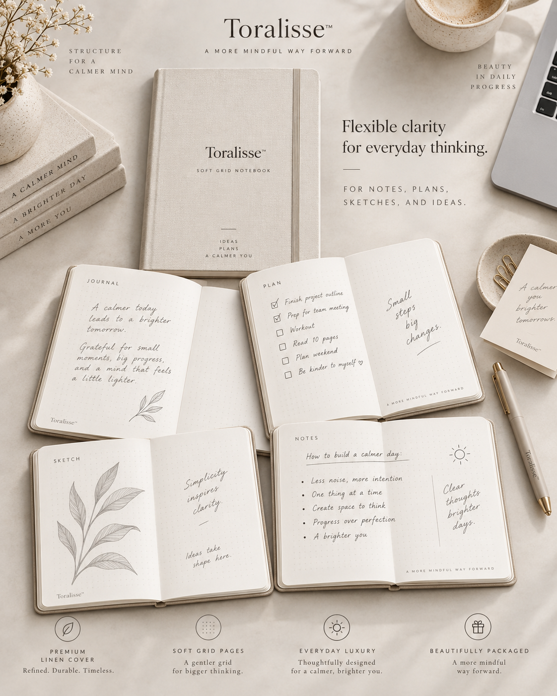 Toralisse™ Soft Grid Notebook